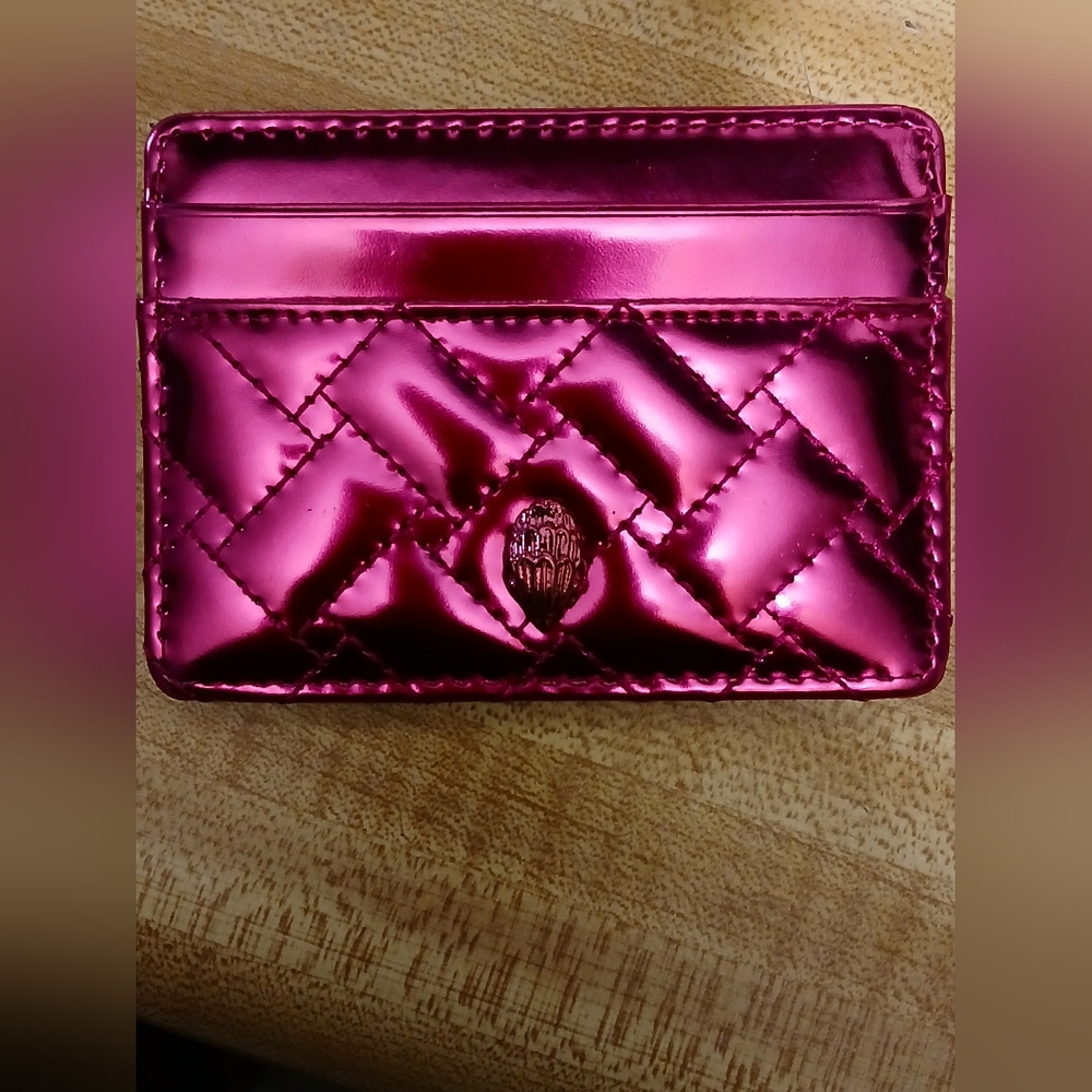 Kurt Geiger NWT/RARE STUNNING Barbie Pink Metallic Card Holder & Box